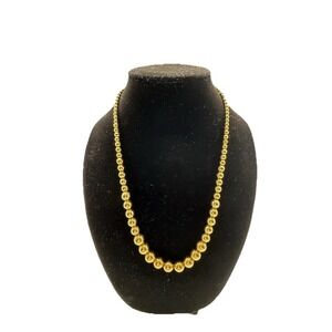 Vintage Monet Gold Tone Necklace w/ Descending Beads /b